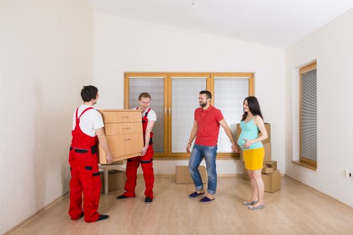 Professional packing and moving boxes in Shepherdsbush home
